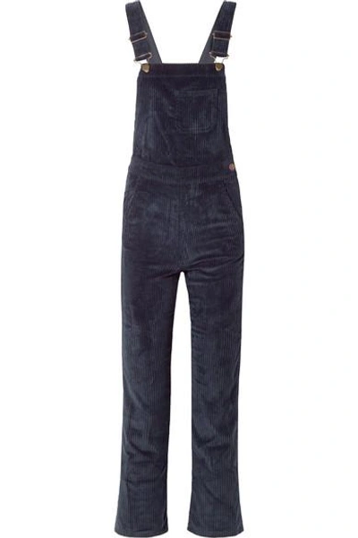 Shop M.i.h. Jeans Korine Cotton-blend Corduroy Overalls In Midnight Blue