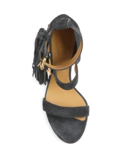 Shop Ann Demeulemeester Fringe Leather High-heel Sandals In Black