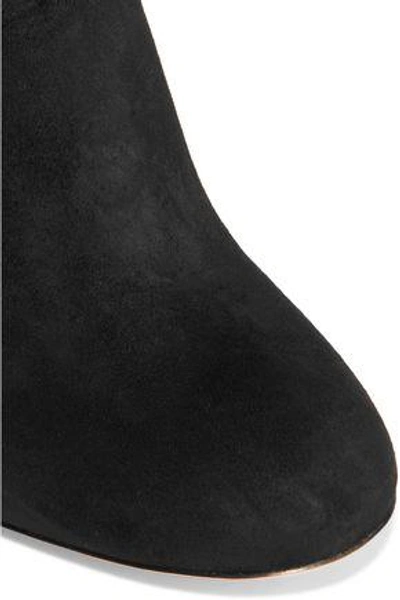 Shop Chloé Woman Liv Beaded Suede Ankle Boots Black