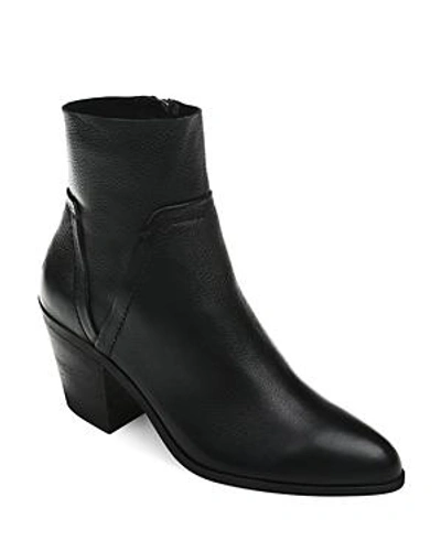 Shop Splendid Women's Cherie Leather Block Heel Booties In Black