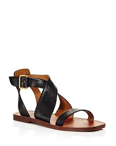 Shop Chloé Women's Virginia Leather Ankle Strap Sandals In Black