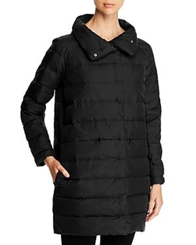 Shop Eileen Fisher Stand Collar Puffer Coat In Black