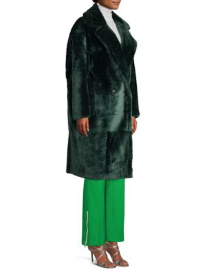 præst industrialisere Alle Anne Vest Cozy Double-breasted Long Shearling Coat In Pine Green | ModeSens