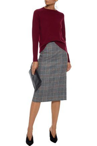 Shop Iris & Ink Woman Gertie Ribbed Cashmere Sweater Merlot