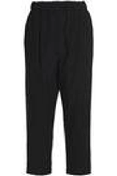 Shop Brunello Cucinelli Woman Wool-twill Straight-leg Pants Black