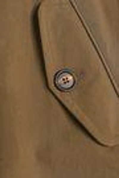 Shop Brunello Cucinelli Belted Cotton-gabardine Trench Coat In Sage Green