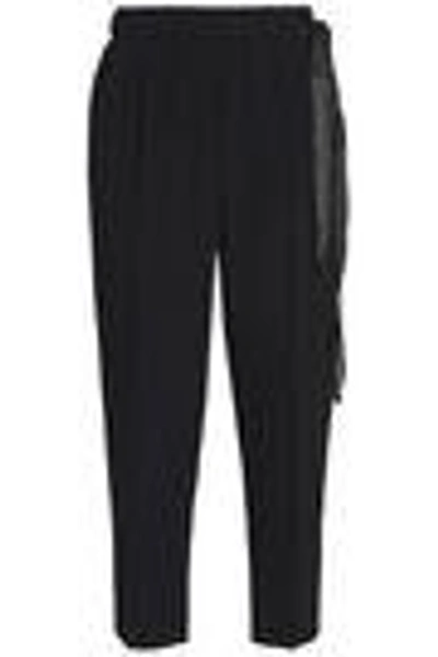 Shop Brunello Cucinelli Woman Cropped Bead-embellished Crepe Tapered Pants Black