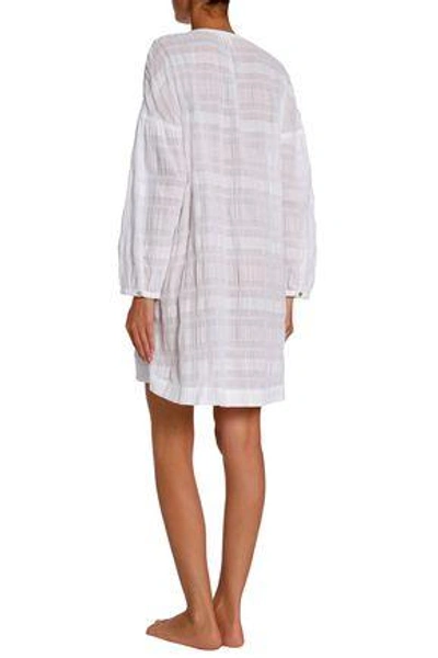 Shop Skin Woman Cotton-blend Gauze Jacquard Nightdress Off-white