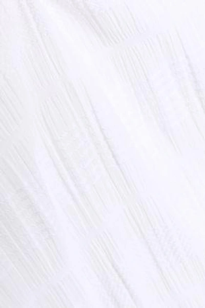 Shop Skin Cotton-blend Gauze Jacquard Pajama Top In Off-white