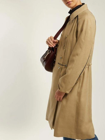 A.p.c. Jackie Twill Trench Coat In Beige ModeSens