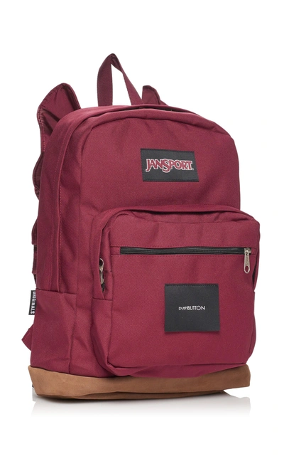 Shop Pushbutton Canvas Backpack In Red
