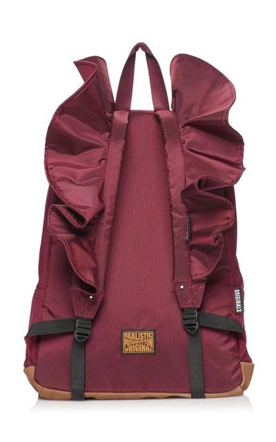 Shop Pushbutton Canvas Backpack In Red