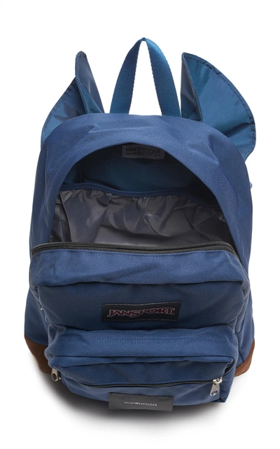 Shop Pushbutton Canvas Backpack In Blue