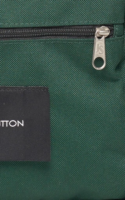Shop Pushbutton Canvas Backpack In Green