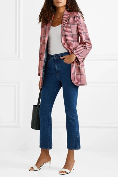 Shop Gucci Prince Of Wales Checked Wool-blend Blazer