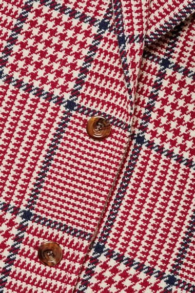 Shop Gucci Prince Of Wales Checked Wool-blend Blazer