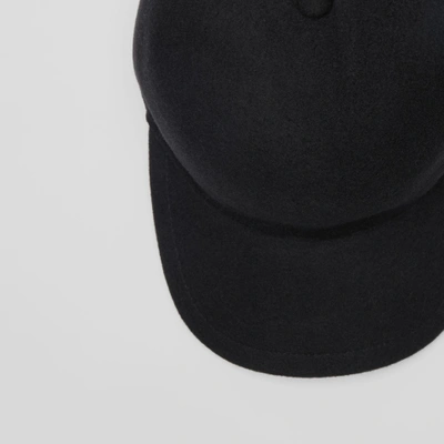 Shop Burberry Felted Wool Baseball Cap In Black