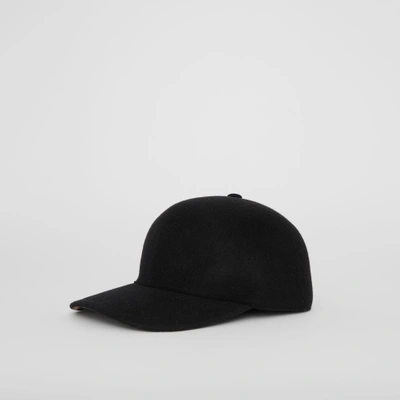 Shop Burberry Felted Wool Baseball Cap In Black