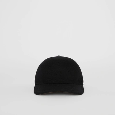 Shop Burberry Felted Wool Baseball Cap In Black