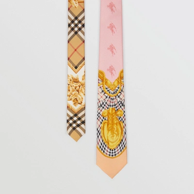 Shop Burberry Modern Cut Archive Scarf Print Silk Tie In Pale Pink