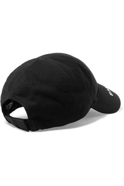 Shop Balenciaga + World Food Programme Embroidered Cotton-twill Baseball Cap In Black