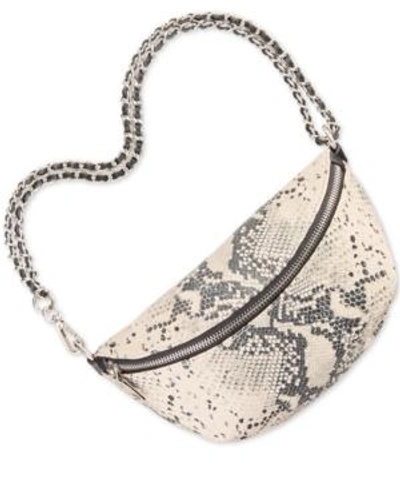 Shop Steve Madden Macy Convertible Belt Bag In Snake/silver