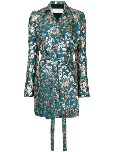 Shop Kacey Devlin Floral Print Wrap Dress - Green