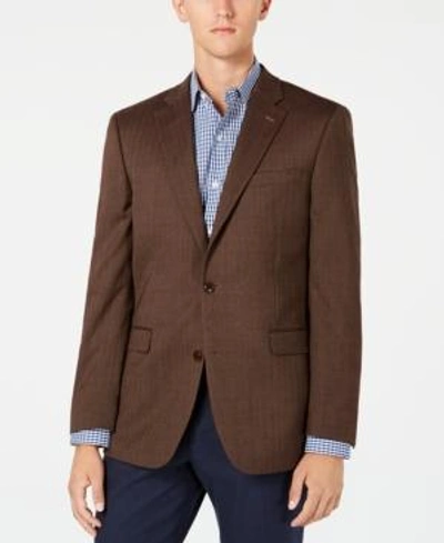 Shop Tommy Hilfiger Men's Modern-fit Th Flex Stretch Brown Herringbone Sport Coat