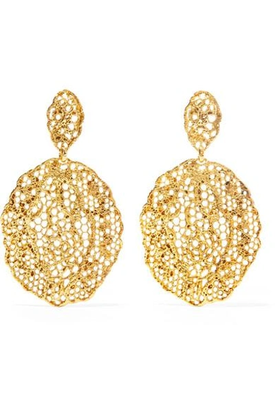 Shop Aurelie Bidermann Dentelle Gold-plated Earrings