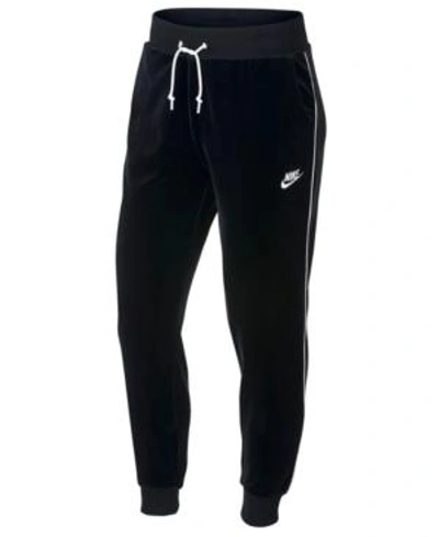 Shop Nike Sportswear Velour Pants In Black/white
