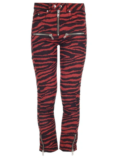 Shop Isabel Marant Étoile Zebra Print Trousers In Red