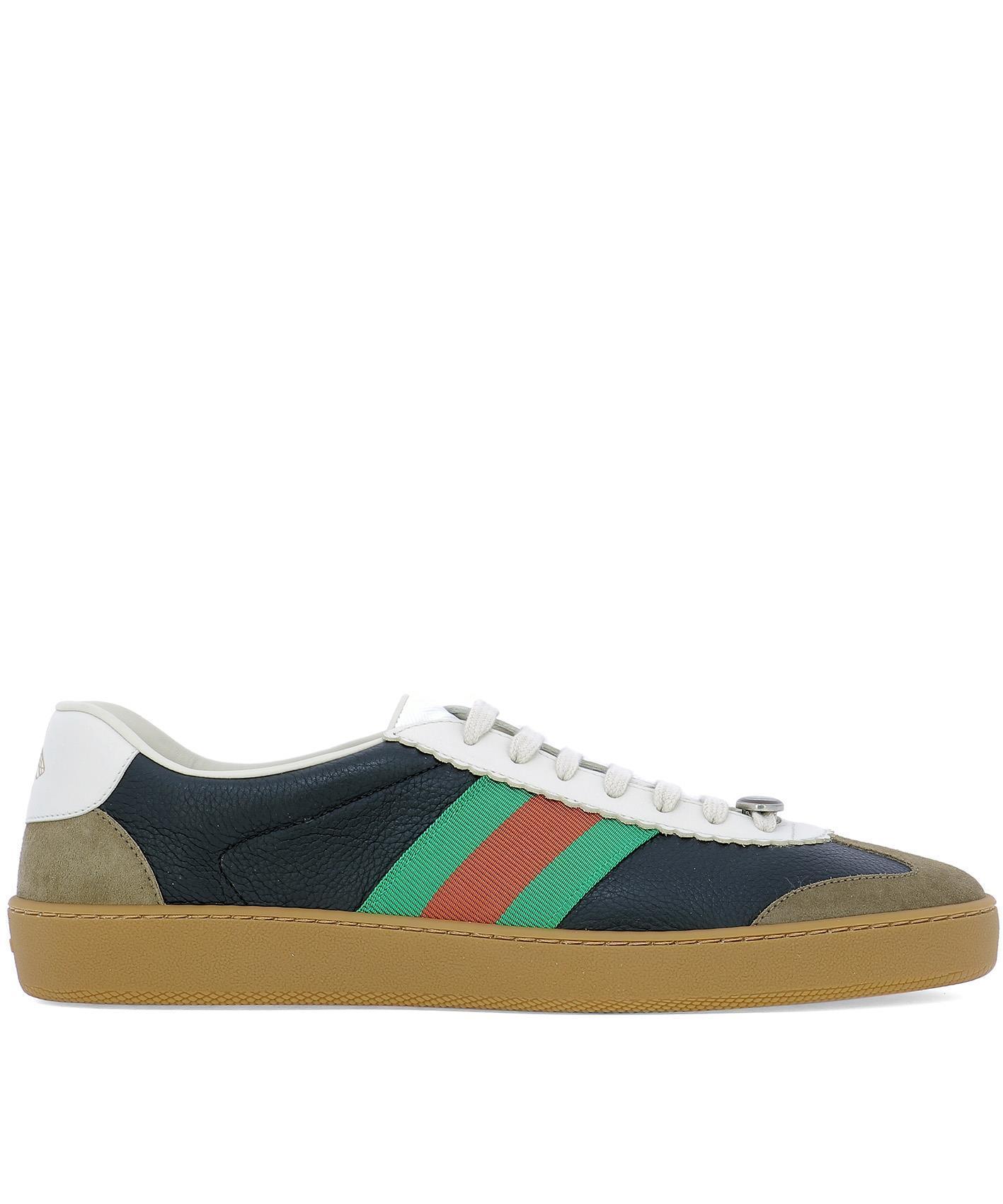 Gucci G74 Web Sneakers In Blue | ModeSens