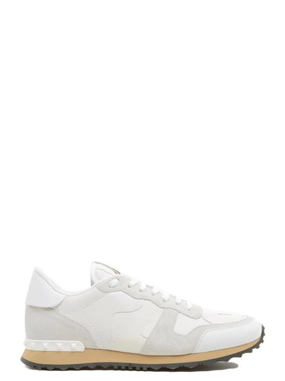 Shop Valentino Garavani Rockrunner Sneakers In White