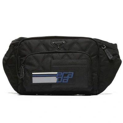 Shop Prada Quilted Belt Bag In Black