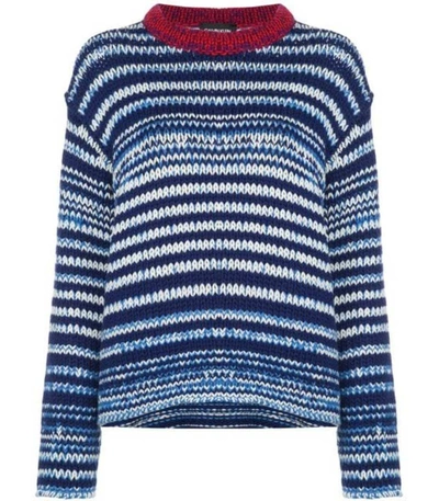 Shop Calvin Klein 205w39nyc Red Multicolor Striped Chunky Knit Jumper