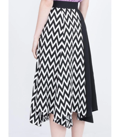 Shop Loewe Black & White High Waisted Midi Skirt