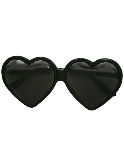 Shop Gucci Eyewear Specialized-fit Heart Frame Sunglasses - Black
