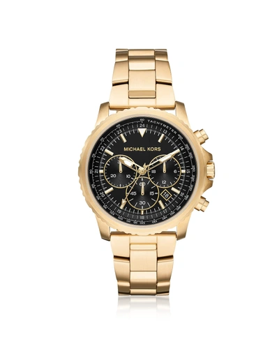 Shop Michael Kors Theroux Gold Tone Chronograph Watch