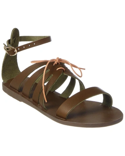 Shop Ancient Greek Sandals Iphigenia Leather Sandal In Green