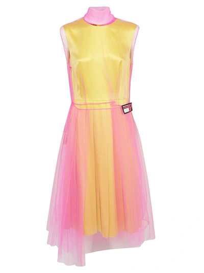 Shop Prada Dress In Fuxia+cedro