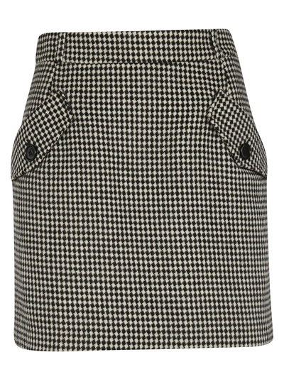 Shop Tara Jarmon Checked Skirt In Noir