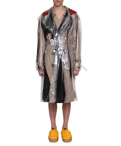 Shop Maison Margiela Pvc Trench Coat In Bianco