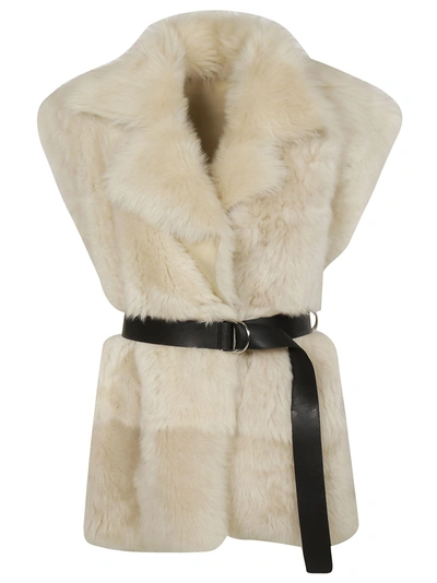Shop Iro Belted Gilet In Sand
