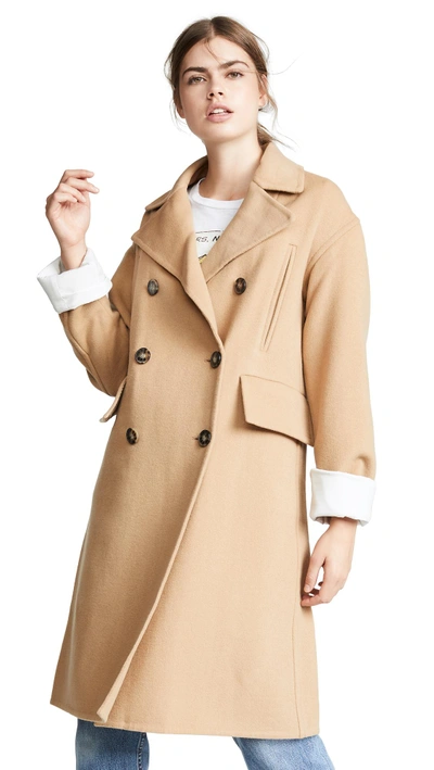 Shop Edition10 Double Breasted Overcoat In Oak Buff
