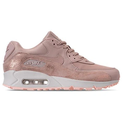 Shop Nike Women's Air Max 90 Premium Casual Shoes, Pink - Size 8.0