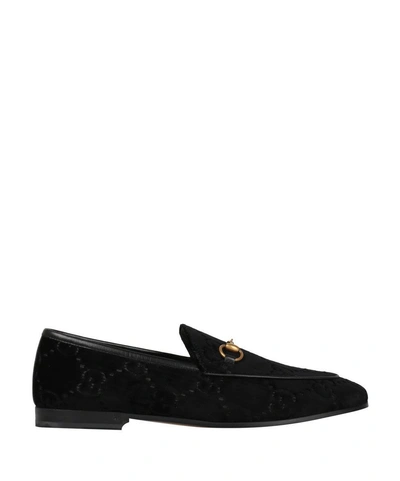 Shop Gucci Jordaan Gg Velvet Loafer In Nero