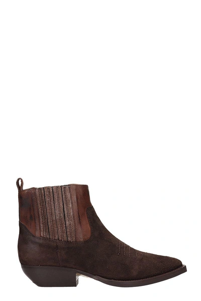 Shop The Seller Brown Suede Texan Ankle Boots