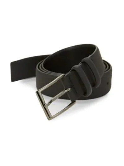 Shop Roberto Cavalli Matte Leather Belt In Black