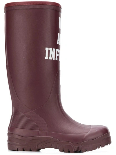 Shop Undercover Slogan Waterproof Boots - Pink