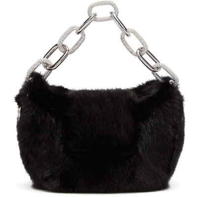 Shop Alexander Wang Black Fur Micro Mini Ceo Bag In 001 Black